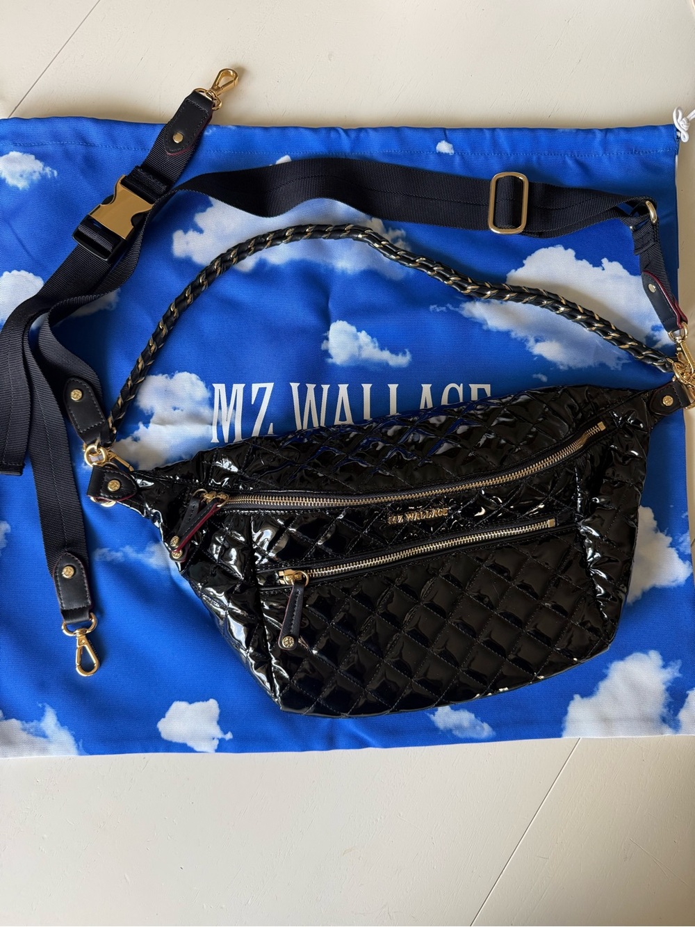 MZ Wallace Sling Bag in Black Lacquer *LIKE NEW CONDITION*